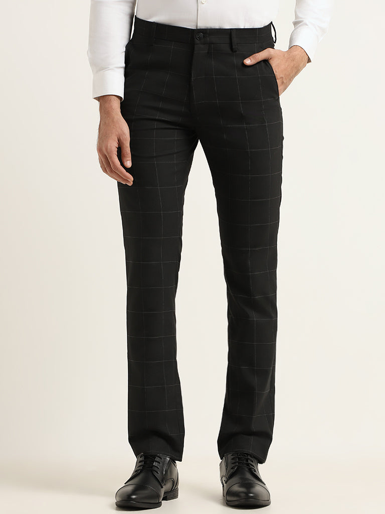 Buy WES Formals Grey Ultra-Slim Fit Trousers from Westside